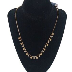 Universal Thread Womens Necklace Gold Tone Beaded Chain Dangle Charms
